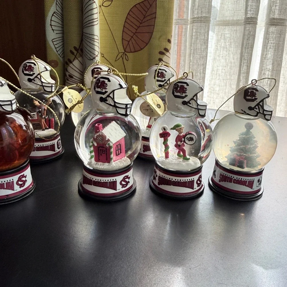 Danbury Mint University of South Carolina Gamecocks Snow Globes Lot of 13 w/ Box
